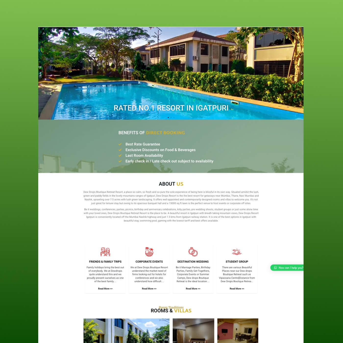 Dewdrops website homepage